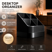 Organisateur de télécommandes en plastique à 4 compartiments compatible TV/DVR/boîtier de câble, plateau de bureau peu encombrant, couleur personnalisable