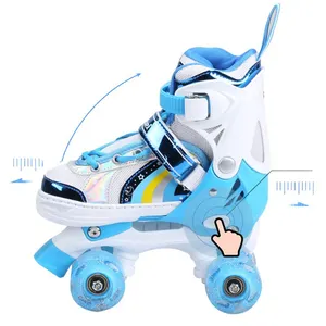 حذاء تزلج رباعي بأربع عجلات قابل للتعديل حذاء تزلج بأربع عجلات للأطفال والبنات