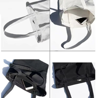Sac fourre-tout en toile de coton couleur unie avec logo personnalisé, écologique, robuste, grande capacité, réutilisable, sac d'épicerie à bandoulière, OEM ODM BSCI