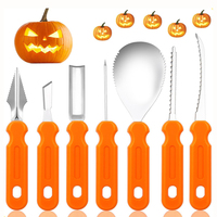 Halloween Pompoen Snijset 5-delig RVS Snijgereedschap Professionele Handmatige Snijmessen