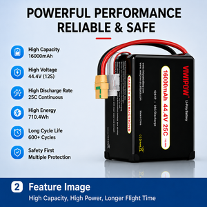 En promotion : Batterie Li-ion semi-solide haute densité énergétique 3,7 V 16000 mAh 25C pour drone - Product Image 2