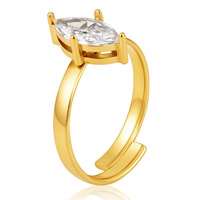Bague ouverte en acier inoxydable 18 carats incrustée de zircon, luxe léger et haut de gamme, ajustable pour femme