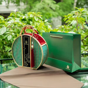 ตะกร้าของขวัญไม้ไผ่ทรงกลมถุงไวน์ดีไซน์ล่าสุดสำหรับวันเกิดเทศกาลคริสต์มาสราคาที่ดีที่สุดในเวียดนาม - Product Image 1