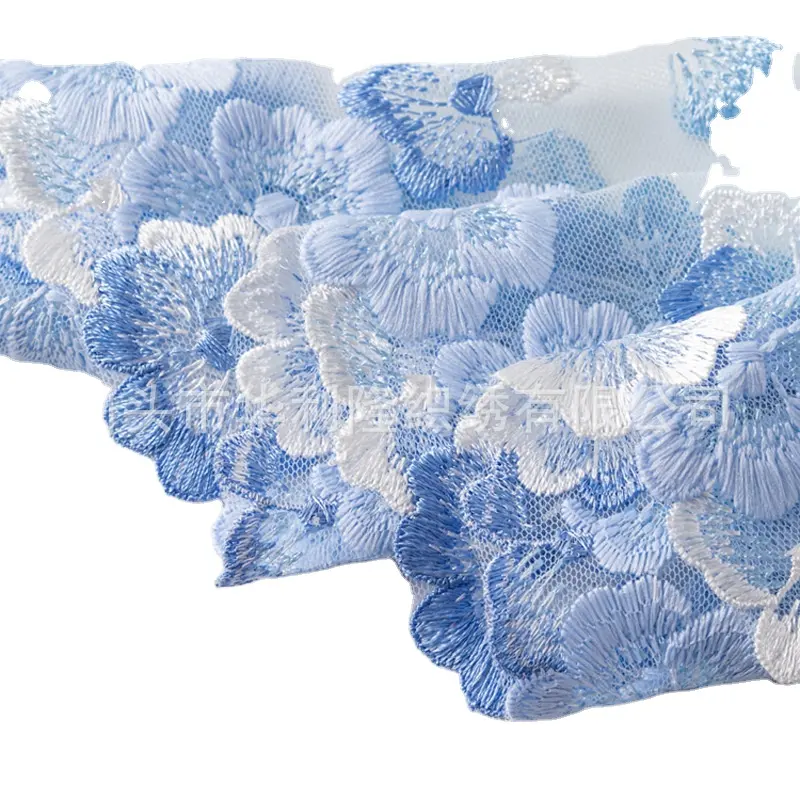 Exquisita tela de encaje Chantilly Simple al por mayor tela de encaje bordado guipur punto 18,5 cm Ajuste de encaje 3D