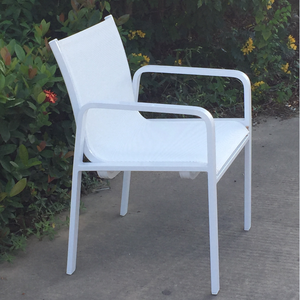 Sedia da Giardino con Telaio in Alluminio Verniciato a Polvere, Sedia da Patio Impermeabile con <span class=keywords><strong>Tessuto</strong></span> a Rete, Sedia da Ristorante in Teslin Rivestita in PVC - Product Image 6
