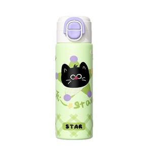 ขวดน้ำเก็บอุณหภูมิสำหรับเด็ก ลายการ์ตูนน่ารัก ขนาด 500 มล. ทำจากสแตนเลส พร้อมหลอดดูดแบบกดเปิด-ปิด พกพาสะดวก - Product Image 6