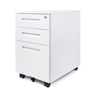 Meuble de rangement mobile en métal moderne et coloré avec poignée couleur RAL personnalisée, 3 tiroirs, pour bureau, classe ou chambre