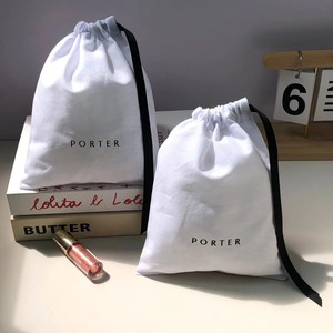 Sac en coton mousseline personnalisé avec logo imprimé, écologique et naturel, pour ranger des chaussures, des parfums, des cadeaux, sachet en coton - Product Image 2