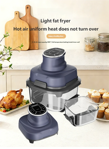 Friteuse à air numérique avec fenêtre de visualisation, saine et sans huile, avec intérieur antiadhésif, pour usage domestique, Nouveauté 2026 - Product Image 3