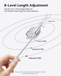 Cable USB C Retráctil de un Solo Tirón con Logotipo Personalizado, Admite Carga Rápida PD de 240 W para Computadoras Portátiles y Teléfonos - Product Image 3