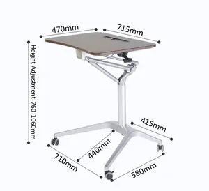 Soporte de escritorio para silla de oficina, plataforma de elevación de gas neumática compacta, altura ajustable