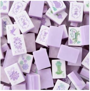 Juego de Mahjong Acrílico de Lujo Moderno con Fichas de Color Perla, Ecológico, Estilo Americano, para Regalos y Reuniones - Product Image 1