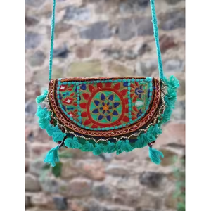 Bolso Vintage Banjara bordado a mano suave bohemio duradero de gran capacidad de tela de algodón bolso de compras directo indio - Product Image 2