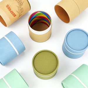 Boîte en carton cylindrique de haute qualité pour bougies, flacons de parfum, café, thé, boîtes en papier kraft personnalisées - Product Image 5