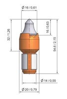 Dents de trépan BM55 pour machines à creuser des tranchées