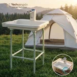 Lavabo portable d'extérieur avec distributeurs de savon et plateau de drainage, design moderne pour le camping - Product Image 6