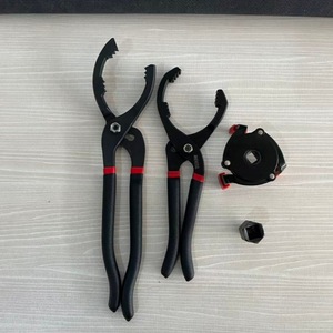 Clé à filtre à huile de type pince de 10 et 12 pouces, outil de réparation automobile en acier à haute teneur en carbone, finition noire - Product Image 3