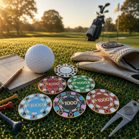 Marqueur de balle de golf en métal avec logo personnalisé, design jeton de poker, alliage de zinc émaillé, PRIMUS GOLF