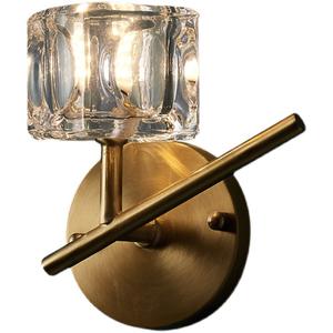 Lámpara de Pared de Cristal de Lujo Estilo Retro Americano, Totalmente en Cobre, para Sala de Estar, Pasillo, Escalera, Decoración Simple para Pared de Fondo - Product Image 1