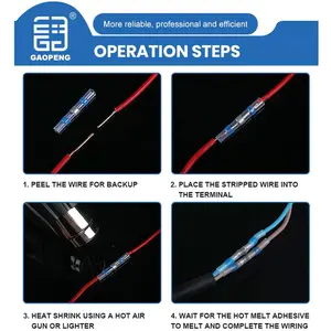 Isı Shrink lehim kol tel Butt konnektörler su geçirmez elektrik ekleme terminalleri için deniz otomotiv tekne kamyon