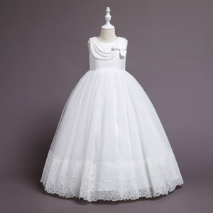 Bordado de perlas de la princesa de satén desfile de los niños vestido de baile de graduación vestidos de <span class=keywords><strong>primera</strong></span> comunión <span class=keywords><strong>para</strong></span> la boda - Product Image 4