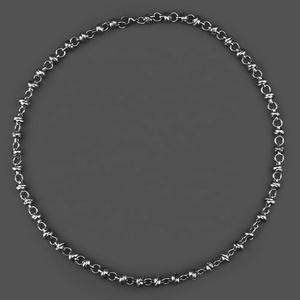 Collar de Acero Inoxidable y Titanio Personalizado al por Mayor, Cadena Tipo Gargantilla, Diseño de Nudos Hecho a Mano, Gran Venta - Product Image 5