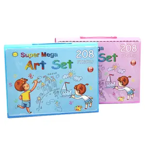208 pcs Non-toxic kid Art Set Stationery Pating Set For Kids Stationery Set other educational drawing toys Paint Toy Kit