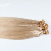 Extensions de cheveux humains vierges Remy en gros, à pointe en U, double épaisseur, à la kératine, extensions à ongles, blond platine, directement de l'usine