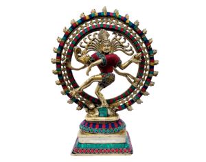 Artesanía en Latón, Marca Nirmala, Estatua de Lord Shiva Bailando Natraj, Figura de Dios, Ídolo Hecho a Mano, Decoración Artística para Mesa, Rajasthan - Product Image 1