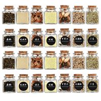 Flacons carrés en verre transparent de 50 ml personnalisés sérigraphiés pour épices, vides, DIY, mini-bouteilles flottantes avec bouchon couronne, 100 pièces, pour aliments pour animaux de compagnie