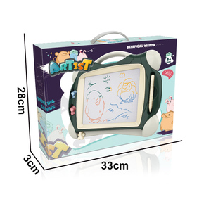 Komik DIY Doodle öğrenme çocuklar için yazı tahtası çocuk taşınabilir çift renkli çizim kurulu - Product Image 4