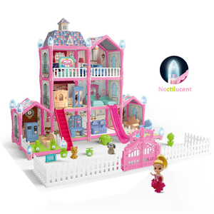 Set di Costruzione Fai-da-Te per Casa delle Bambole a Forma di Castello, 215 Pezzi, 3 Piani, 8 Stanze - Product Image 2