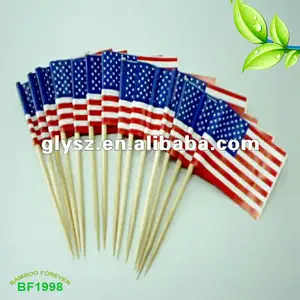 Manufacturers Direct Toothpicks Customize Various LOGO Bamboo Flag Toothpicks
