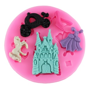 Redondo 5 uds <span class=keywords><strong>Castillo</strong></span> de hadas calabaza carruaje caballo princesa vestido tacones altos forma DIY molde de silicona - Product Image 1