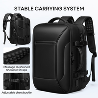 Sac à dos extensible personnalisé en Oxford durable de 11 cm avec poche cachée, port USB, sangle de poitrine, matériau résistant à l'eau, sac à dos pour ordinateur portable de 16 pouces