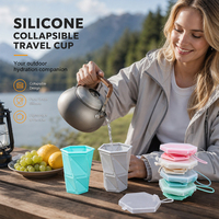 Bouteille d'eau en silicone LEDUN pliable sans BPA, compatible lave-vaisselle, tasse de sport pour les voyages en plein air, fitness, OEM/ODM, étiquette privée