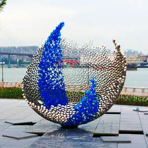 Sculptures d'art en acier inoxydable abstraites modernes Senzhao pour l'extérieur, personnalisables - Product Image 1