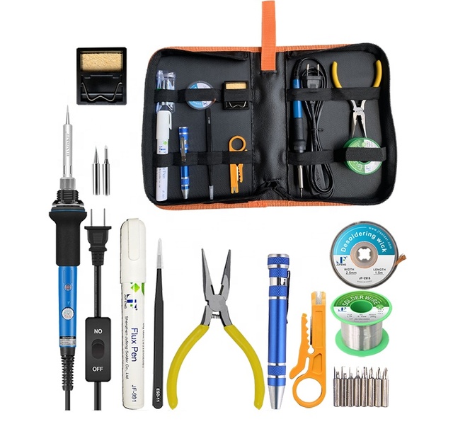 Jufeng Factory 60w 11v Soldering Iron With Adjustable Temperature Welding Diy Tool OEM DIY Soldering Iron Kit