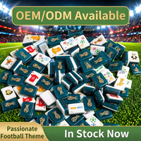 GoldenLoong Nouveau Mahjong américain de luxe sur mesure, 160 tuiles en acrylique gravées, thème Coupe du Monde de Football 2026, coloré