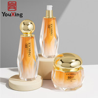 Emballage de soins de la peau personnalisé de luxe, flacon en plastique avec pompe, flacon de lotion pour le remplissage de crème, adapté à la crème pour le visage, au sérum