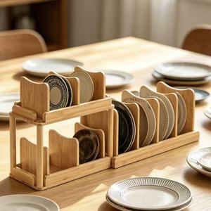 Wooden <b>Plate</b> <b>Rack</b> Multi Layer Drain <b>Rack</b> For Kitchen Countertop Storage Quick Dry Design - Product Image 1