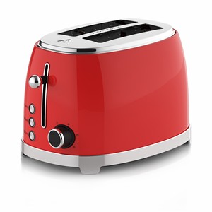 Tostadora BESTONE de 2 Rebanadas, Carcasa de Plástico Roja, Función de Apertura Automática, Temporizador Mecánico, 850W, Tostadora Eléctrica Doméstica - Product Image 2