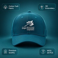 Gorra de Béisbol Personalizada OEM de 6 Paneles, de Sarga de Algodón, con Bordado 3D de Hoja Blanca, Visera Curva Ajustable, Unisex, para Adultos, Gorra Corporativa