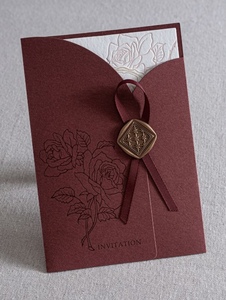 Bán buôn Thiệp mời đám cưới phong bì biểu tượng tùy chỉnh Túi Tay Áo dập nổi thiệp chúc mừng với phong bì - Product Image 5