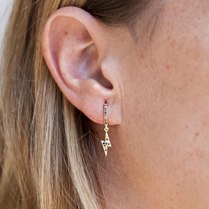 Pendientes de Plata de Ley S925 con Diamantes de Color y Diseño de Rayo, ROXI, Gran Venta - Product Image 4