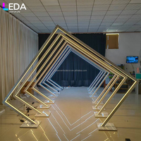 Arche lumineuse LED pour décoration de mariage, tunnel LED pour allée de scène, support de toile de fond éclairé