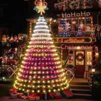 Lampu Natal LED Programmable IP65 Tinggi 2.1m dengan Kontrol Aplikasi Magic Dot dan Kabel Kulit untuk Dekorasi Liburan Dalam dan Luar Ruangan