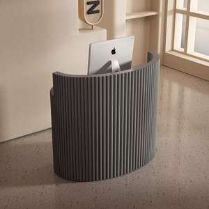 <span class=keywords><strong>Comptoir</strong></span> de réception simple et moderne en panneau d'ingénierie incurvé pour salon de beauté et bar - Product Image 3