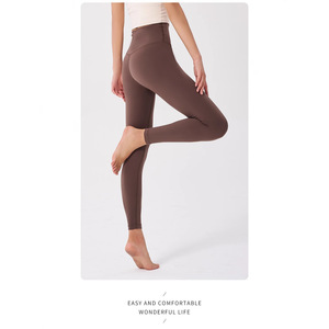 Medias de nailon de cintura alta para mujer, pantalones de yoga elásticos hasta el tobillo con bolsillos para controlar la barriga, ropa exterior ODM - Product Image 1