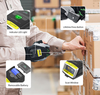 Lecteur de codes-barres monté sur gant, mains libres, Bluetooth HID SPP 1D 2D QR avec moteur Zebra SE4107 pour entrepôt, e-commerce, logistique